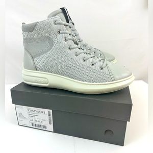 Ecco Soft 3 Unisex Size EU 41 Leather Knit High-Top Sneaker Bootie Lace …
